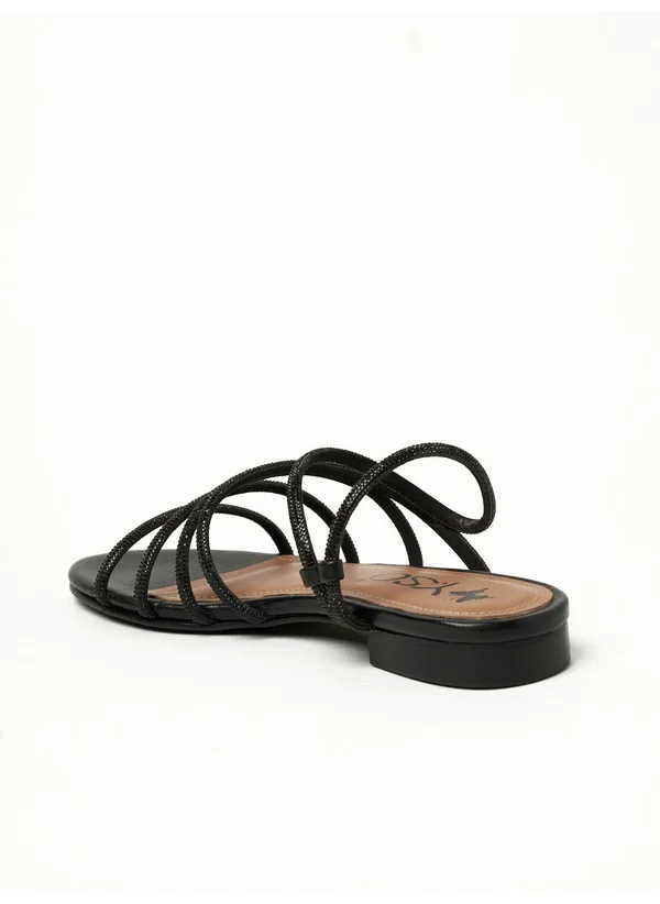 Y.so Y.SO Ladies Flat Sandals Black | Made In India