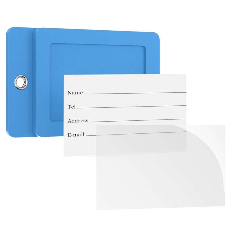 Gostwo 2 Pack Luggage Tags for Suitcases, 26 Initial Letter Travel Luggage Baggage Identification Labels ID Tag Fully Bendable Tags with Stainless Steel Loop (Blue) (Letter M) - Image 4