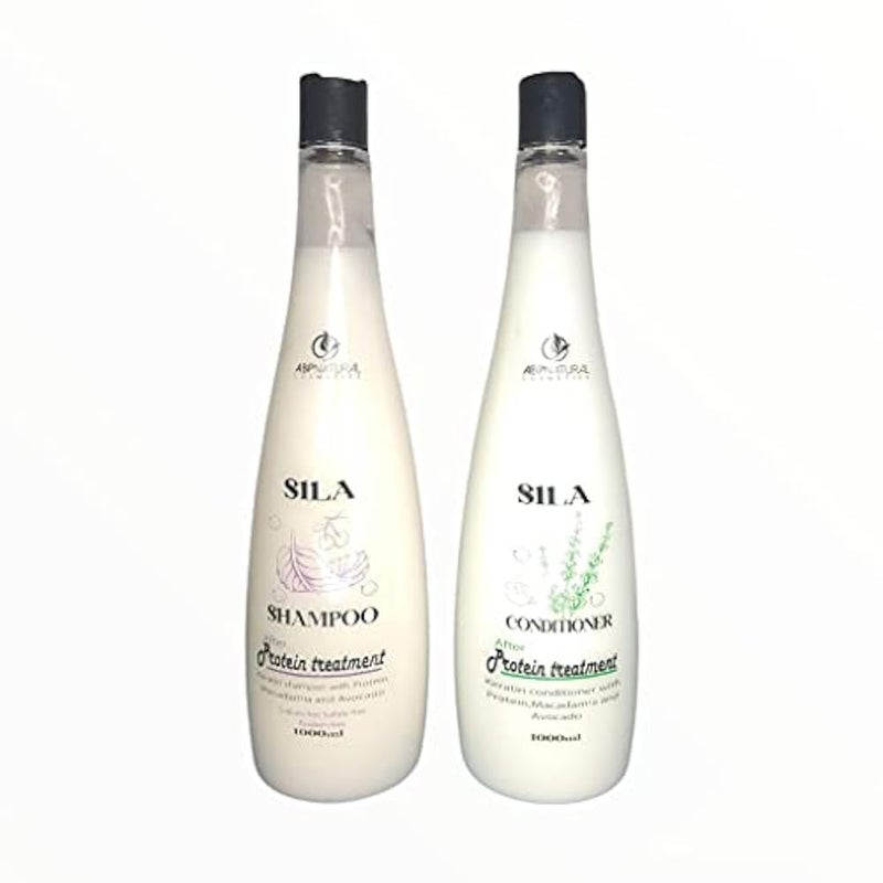 Sila Brazilian Shampoo Conditioner and Bath Cream Liter and Avocado and Macadamia Extracts Serum for Protein Treated Hair - Image 3