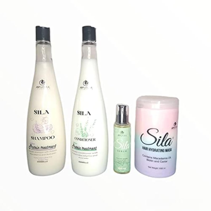 Sila Brazilian Shampoo Conditioner and Bath Cream Liter and Avocado and Macadamia Extracts Serum for Protein Treated Hair - Image 5