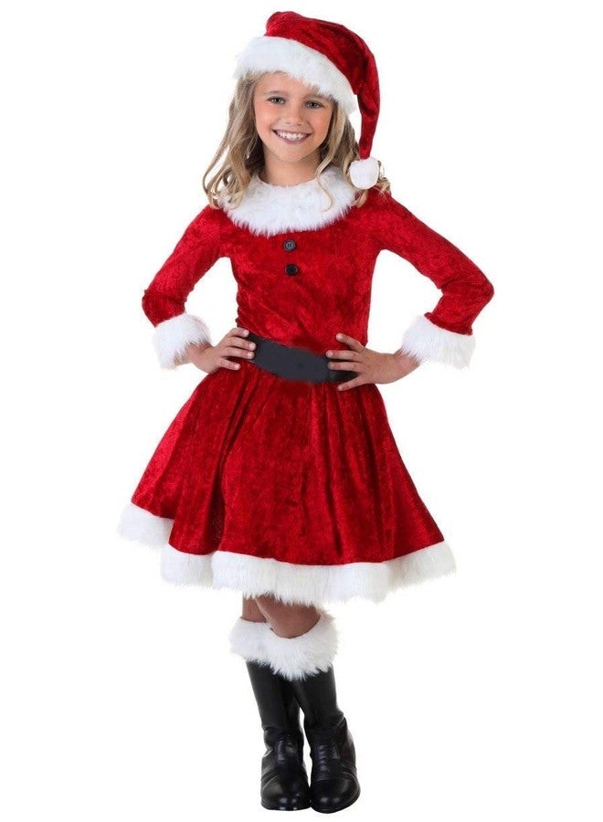 HIBA Velvet Santa Dress with White Velvet furr for Baby Girl 2-3 Years - Image 3