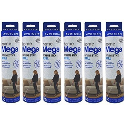 Evercare Large Surface Pet Roller Refill 6 Pack  50 Sheet Each