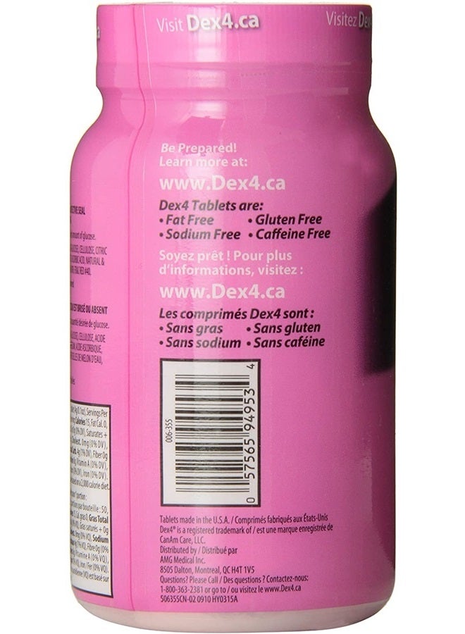 Dex4 Glucose Tablets, Watermelon, 50 Count Bottle, Each Tablet Contains 4g of Carbs - Image 2