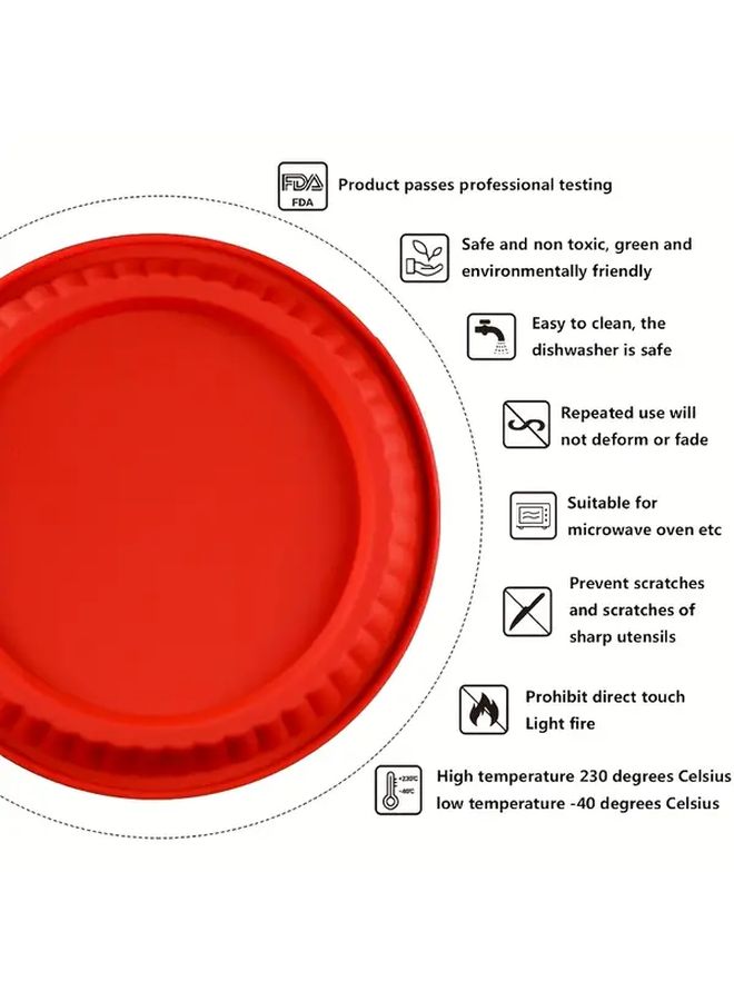 1pc Red Round Silicone Pizza Baking Tray High Temp Non Deformable Easy Release For Cakes Pastries Holiday Kitchen Baking Essentials - Image 5