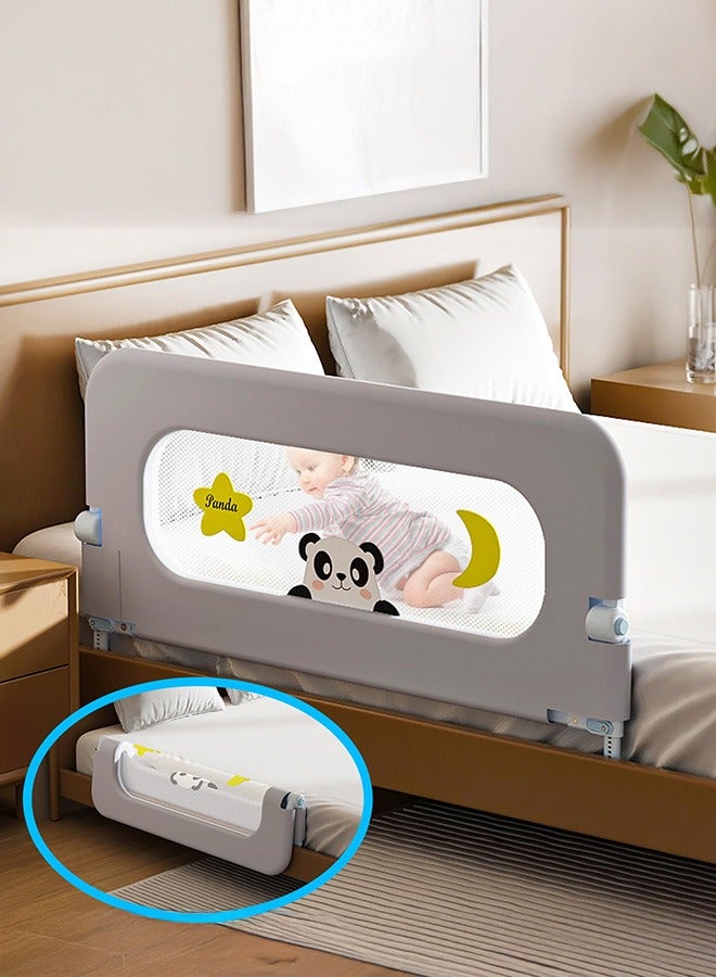 Baby Bed Guard Rail for Toddler Adjustable Heights, Swing Down Bedrail, Extra Tall Strong And Stable U-Shape Large Base Child Safety Side Railing Guards for Kids Toddler Bed Rail for Queen, King, Twin