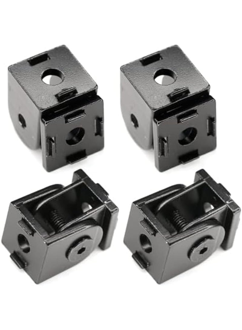 Black Living Hinge, Zinc Alloy Flexible Pivot Joint Connector for Aluminum Extrusion Profile 2020 Series Slot 6mm (4 Pieces) - Image 1