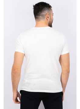GANT Men Crew Neck Short Sleeves Brand Logo Print T-shirt, White  - Image 2