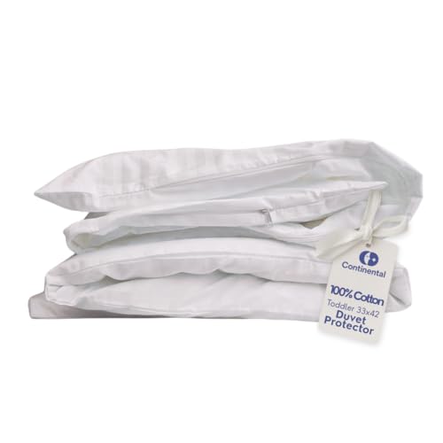 Continental Bedding Duvet Cover Protector for Toddler Comforter 100 Cotton Zipper to Block Blanket from Dust Fits Standard Crib Toddler Bed 33x42 Inch White - Image 1