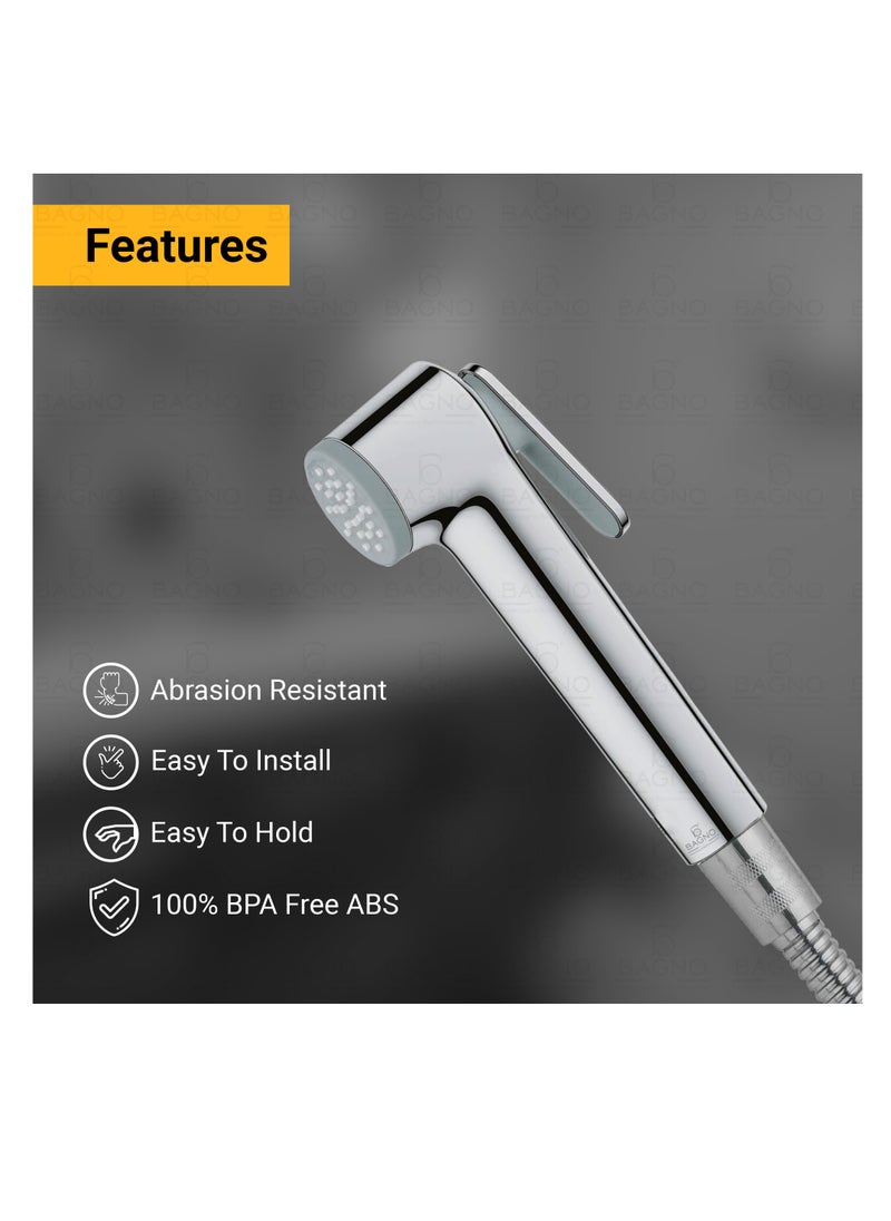 B Bagno - B BAGNO Shattaf Set SF01C Bidet Sprayer For Toilet With 120 Cm Stainless Steel Bidet Hose - Image 1