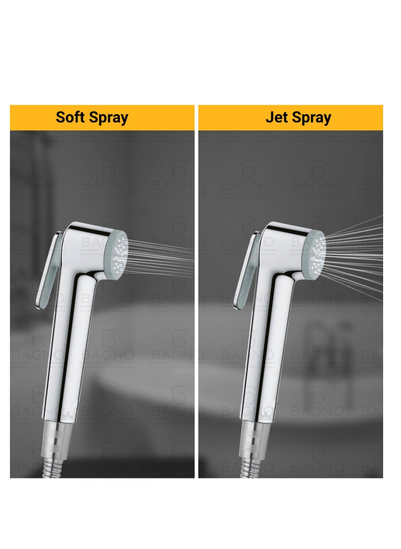 B Bagno - B BAGNO Shattaf Set SF01C Bidet Sprayer For Toilet With 120 Cm Stainless Steel Bidet Hose - Image 1
