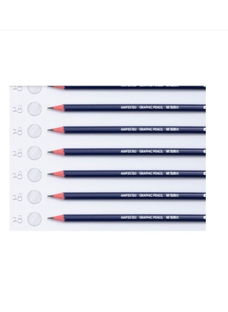 M&G M&G Chenguang 2B Hexagonal Wooden Pencil Art Exam Sketching Pencil - 1pcs - No:AWP357B0  - Image 2
