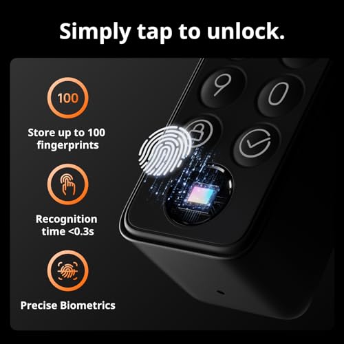 SwitchBot WiFi Smart Lock Pro with Keypad Touch, Fingerprint Keyless Entry Door Lock, Bluetooth Electronic Deadbolt, IP65 Weatherproof, Fits Your Existing Deadbolt, Supports Matter, Alexa and Google - Image 2