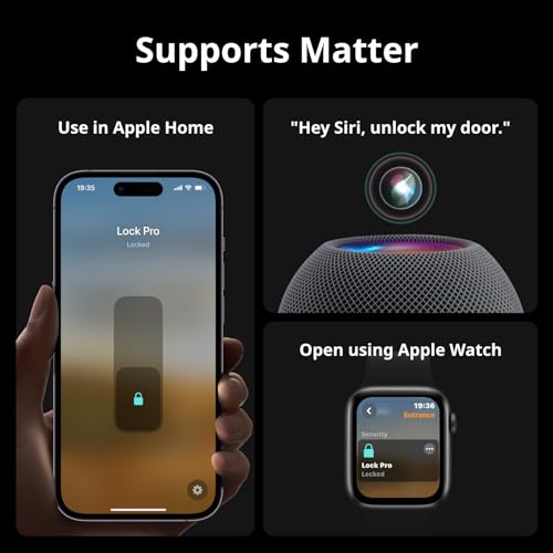SwitchBot WiFi Smart Lock Pro with Keypad Touch, Fingerprint Keyless Entry Door Lock, Bluetooth Electronic Deadbolt, IP65 Weatherproof, Fits Your Existing Deadbolt, Supports Matter, Alexa and Google - Image 4