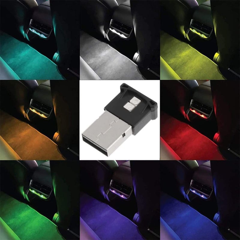 2 قطعة ضوء ليلي USB مع إضاءة قابلة للتعديل تتغير ألوان RGB لمبة محمولة للاستخدام داخل السيارة والمنزل مصباح جو مع جهاز تحكم عن بعد للكمبيوتر والهاتف المحمول - Image 3