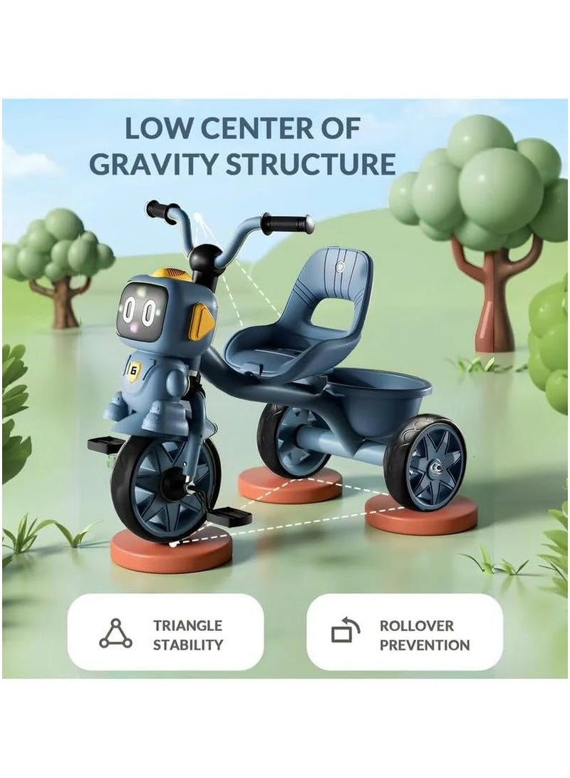BAYBEE Children's tricycle with lights, music, and rear storage basket - Image 4