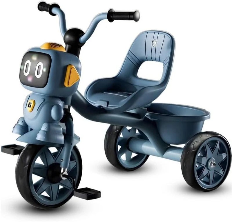 BAYBEE Children's tricycle with lights, music, and rear storage basket - Image 1