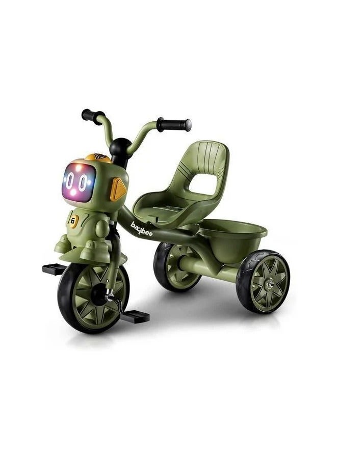 BAYBEE Children's tricycle with lights, music, and rear storage basket - Image 2