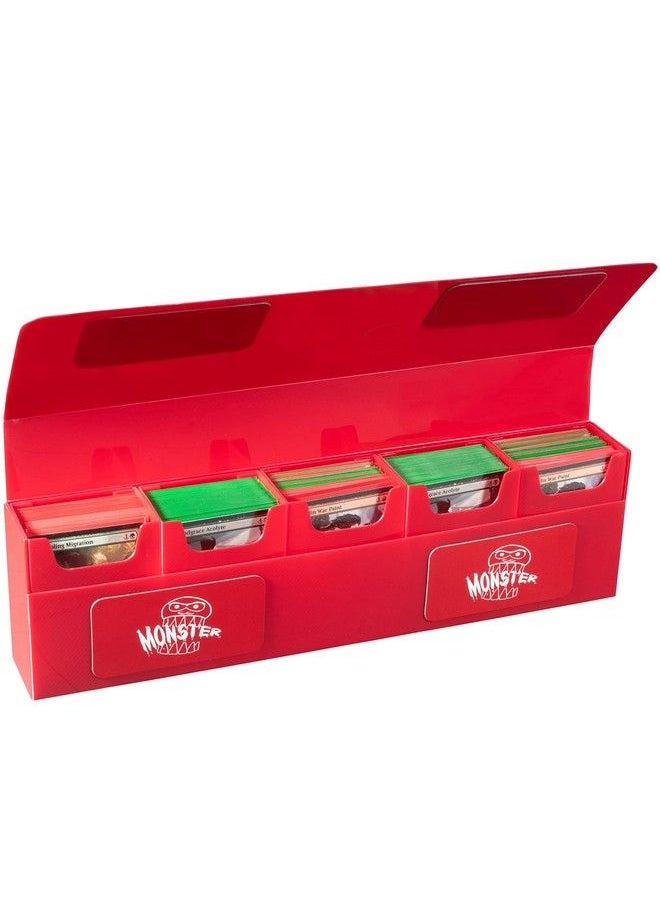 Monster Protectors Monster Magnetic Hydra Five Deck Mega Storage Box(Red) With 5 Removable Deck Sleeves Compatible With Yugioh Mtg Magic The Gathering Pokémon & More Long Lasting Durable Rivet Construction  - Image 3
