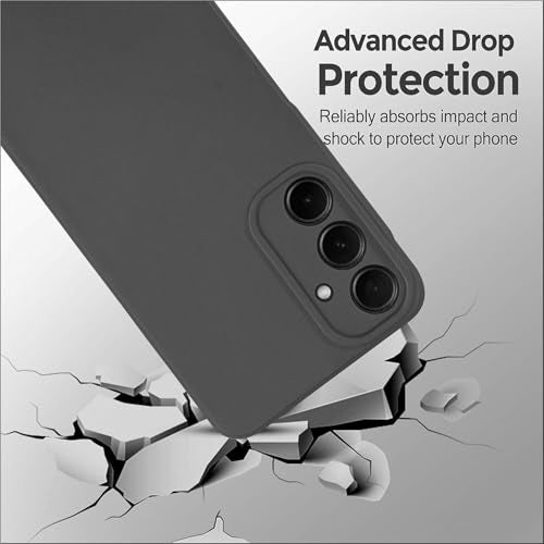 SBMS Genuine Liquid Silicone Back Cover Case for Samsung Galaxy A35 5G | Soft Micro-Fibre Lining Inside | Camera Protection Bump | Shockproof Back Cover Case for Samsung A35 (Black) - Image 4