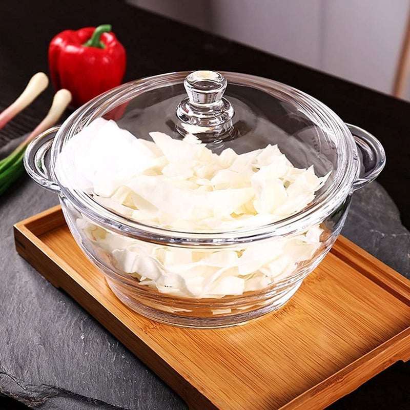 BINZO Glass Casserole with Glass Lids and Handle, Set of 3, 2.5 LTR, 1.5 LTR, 1 LTR, Big Large Size Casserole Dish, Microwave Oven Safe, Serving Containers for Dinner, Sabzi, Dal, Roti, Curry - Image 5