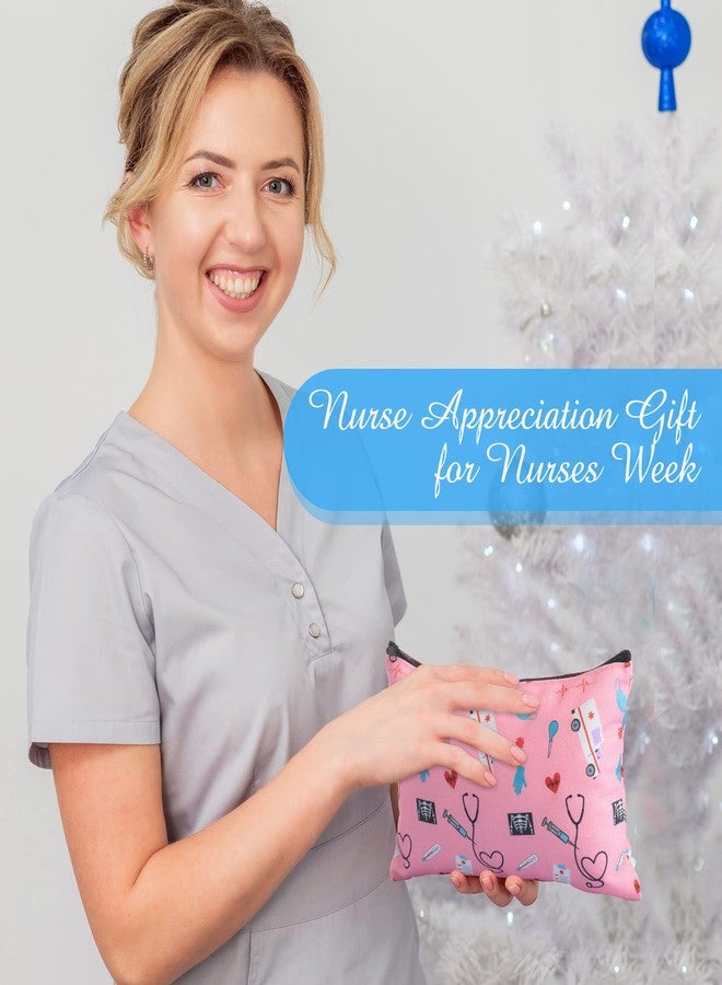 Reginary 6 Pcs Nurse Gift Cosmetic Bag Bulk Female Nursing Appreciation Makeup Zipper Toiletry Bag Funny Travel Pouch Birthday Gift for Women(Vivid Style) - Image 4