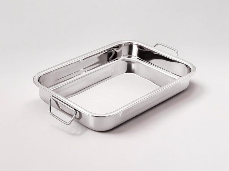 Jayco Luxuria Stainless Steel Tray with Handles for Baking Roasting Grilling Serving Small Size 25 x 18 cm - Image 2