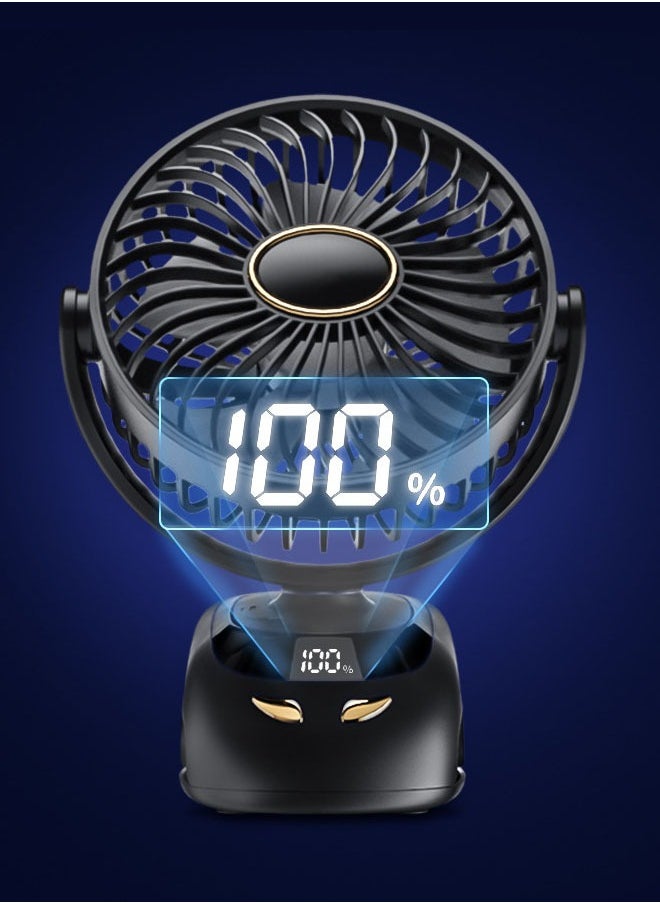 Generic Rechargeable Portable Fan with with Aromatherapy, Night Light, and Battery Level Display and Sturdy Clip, USB Fans for Office Desk, Car, Travel Camping Tent Gym or Treadmill  - Image 2