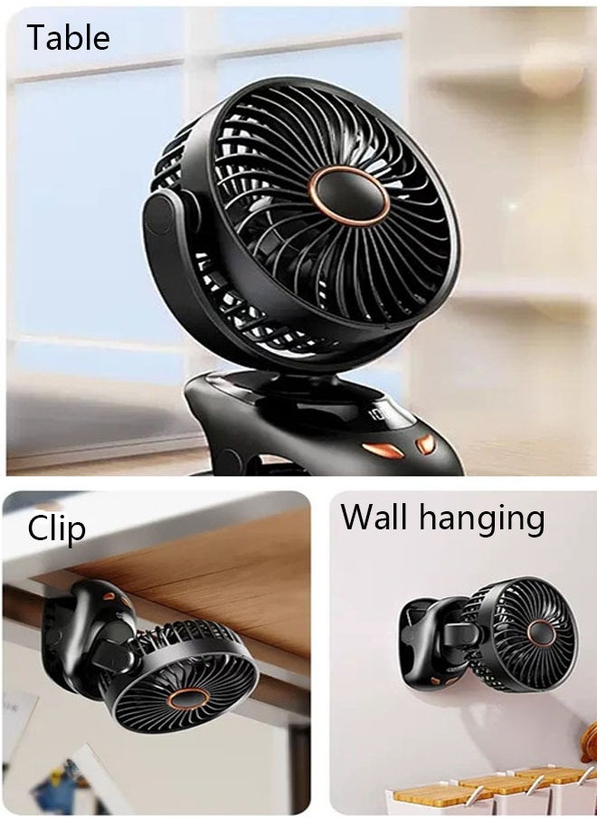 Generic Rechargeable Portable Fan with with Aromatherapy, Night Light, and Battery Level Display and Sturdy Clip, USB Fans for Office Desk, Car, Travel Camping Tent Gym or Treadmill  - Image 5