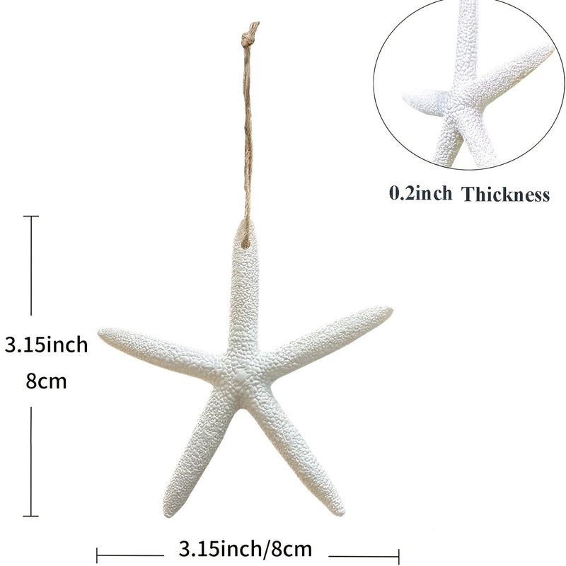 12 Blue Resin Starfish Ornaments With Hanging Strings For Mediterranean Beach Theme Wedding Party Aquarium Decor - Image 2