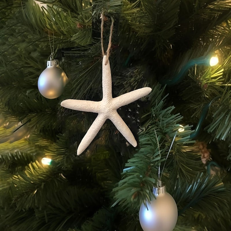 12 Blue Resin Starfish Ornaments With Hanging Strings For Mediterranean Beach Theme Wedding Party Aquarium Decor - Image 4