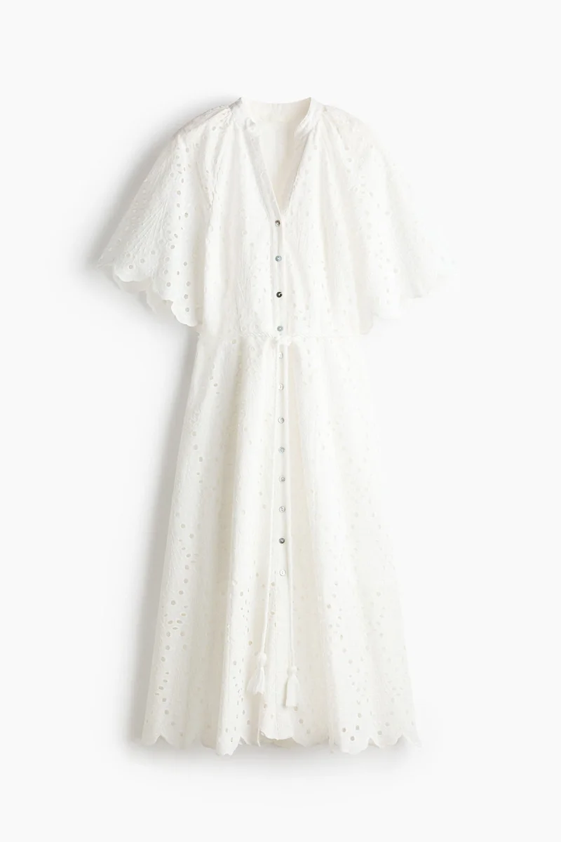 H&M  Broderie anglaise shirt dress for Women | Best Price UAE