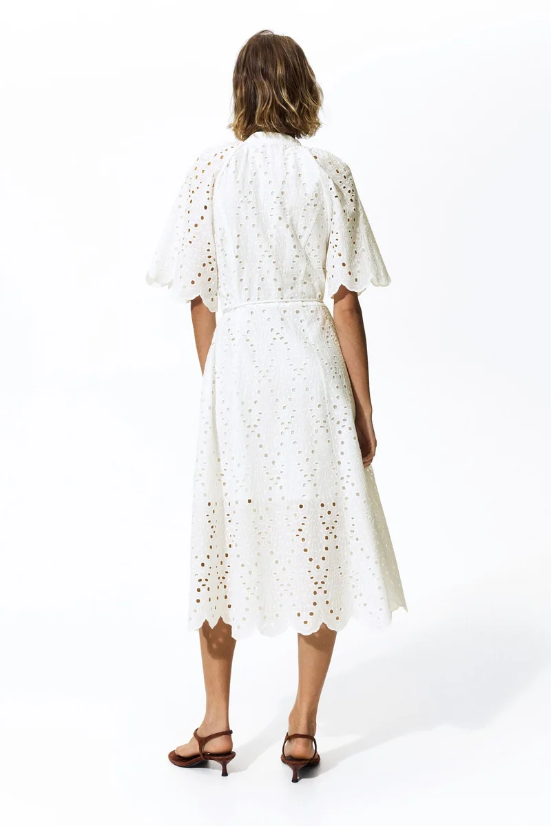 H&M  Broderie anglaise shirt dress for Women | Best Price UAE