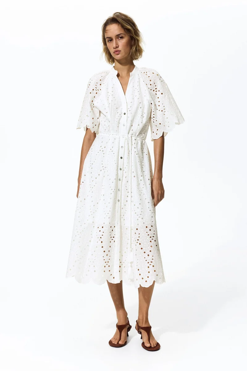 Broderie anglaise shirt dress