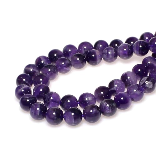 MJDCB Natural Dreamy Amethyst Beads Round Stone Beads DIY Loose Beads for Jewelry Making Beads 15" (10mm) - Image 3