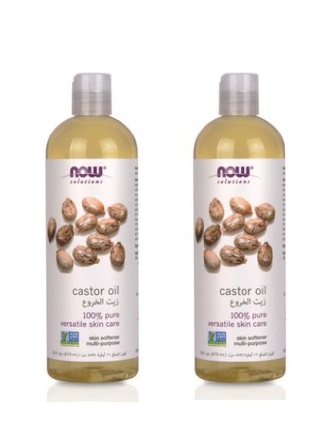 now 2pcs Castor Oil Pure 100%, Versatile Skin Care - 473 Ml - Image 1