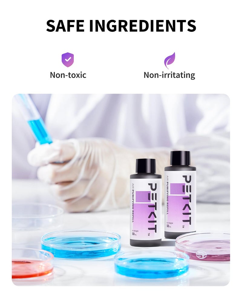 PETKIT Air Purifying Refills for PuraX PuraMax Self-Cleaning Cat Litter Box, 100% Natural Ingredients Odor Remover, 4 Bottles Odor Eliminating Replacement Refills, Quickly Odor Control - Image 2