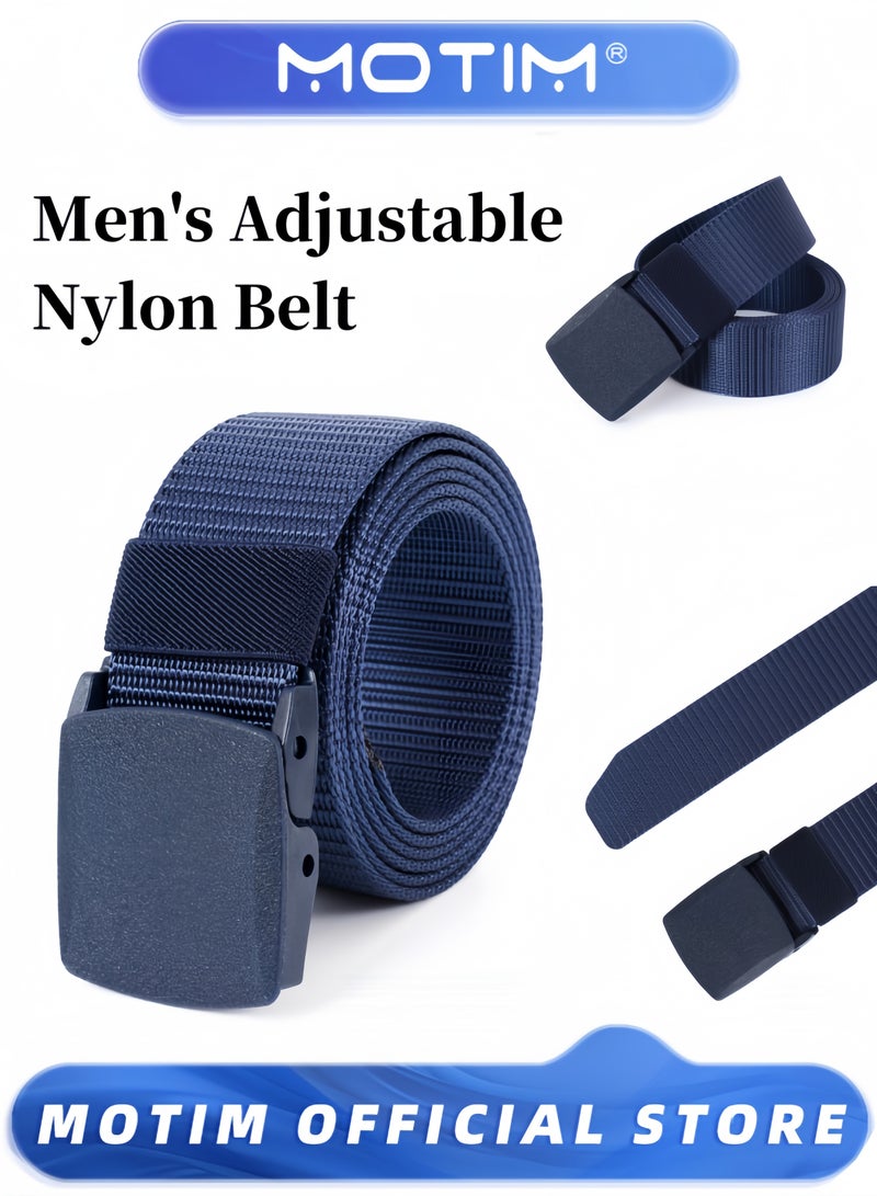 Motim Men's Adjustable Nylon Web Belt Outdoor Nylon Golf Belt No Metal Buckle Holeless Canvas Waistband Fast Pass Through the Airport Security Suitable for Work and Travel - Image 1