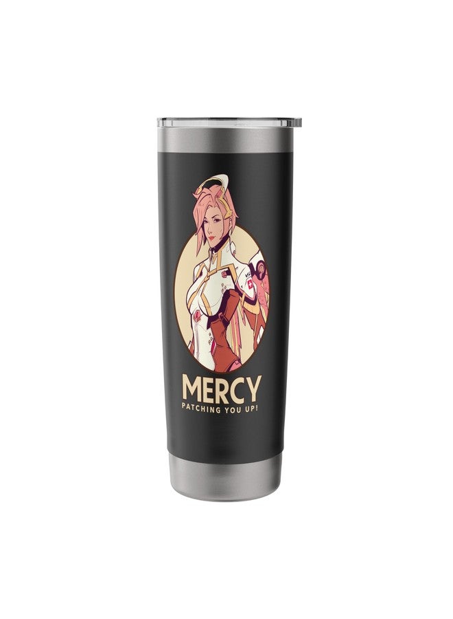 Overwatch 2 Mercy Patching You Up Nurse Icon Circle Stainless Steel Insulated Tumbler - Image 3