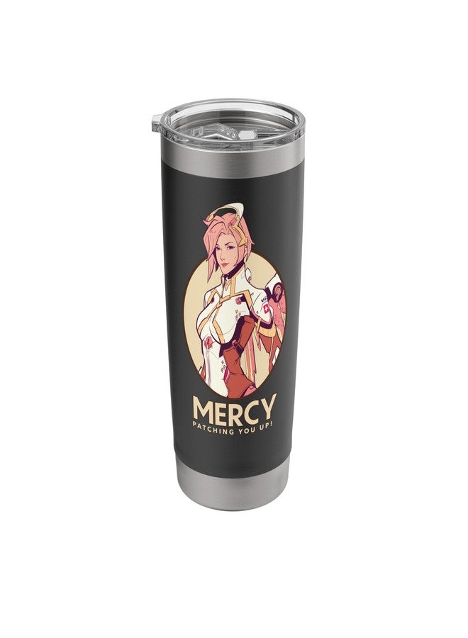 Overwatch 2 Mercy Patching You Up Nurse Icon Circle Stainless Steel Insulated Tumbler - Image 1