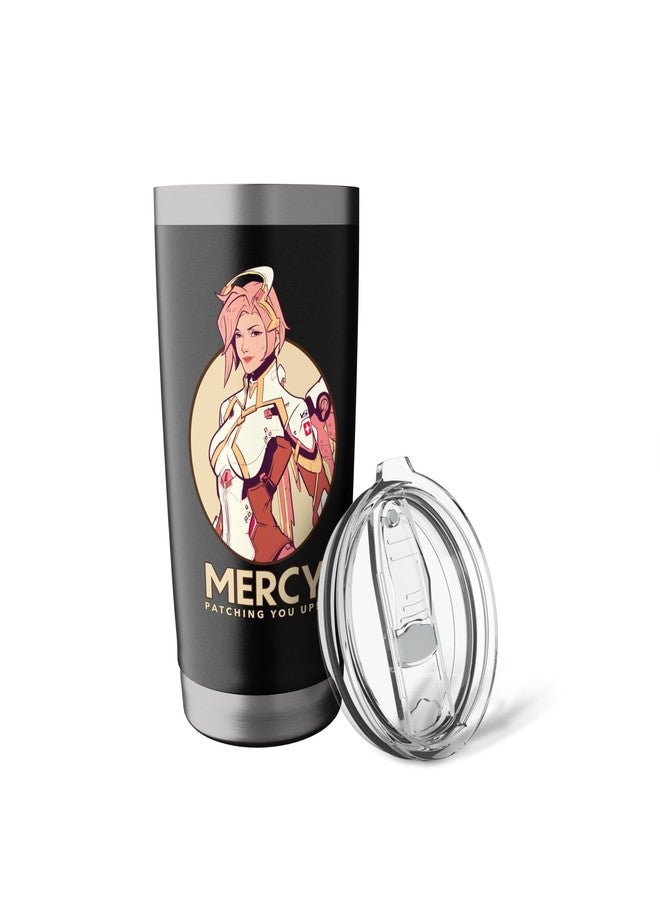 Overwatch 2 Mercy Patching You Up Nurse Icon Circle Stainless Steel Insulated Tumbler - Image 5