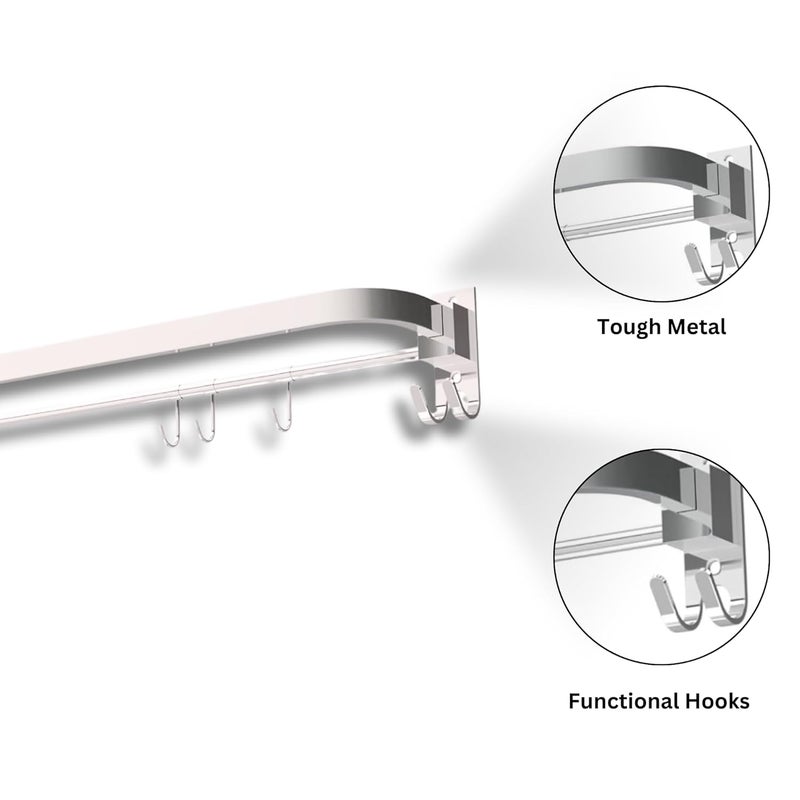 Gloxy Enterprise 24 Inch Wall Mounted Stainless Steel Bathroom Towel Hanger SpaceSaving Durable Bathroom Accessories and Fittings Easy Installation 24 Inch Chrome Foldable - Image 4