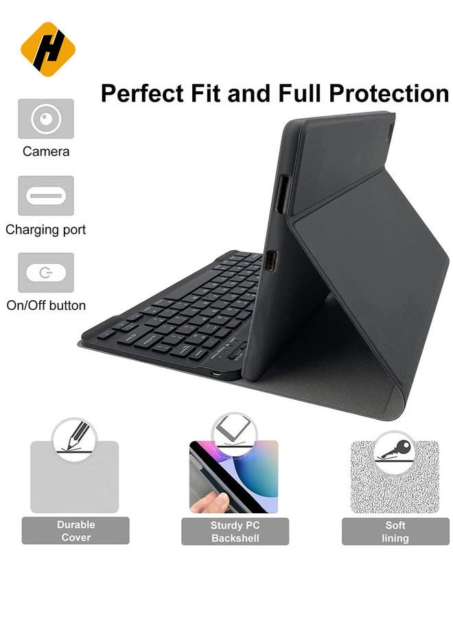 HuHa Keyboard Case for Samsung Galaxy Tab S6 Lite 10.4'' (SM-P610/P615/P613/P619,2020/2022),  Leather Folio Cover with Detachable Magnetically Bluetooth Keyboard with S-Pen Holder, Black  - Image 5