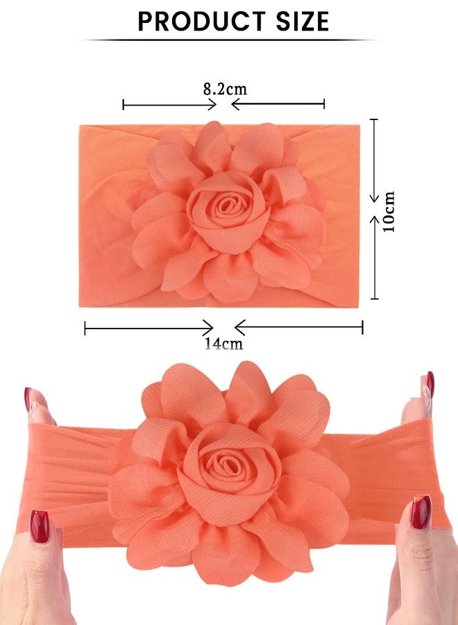 SYGA Baby Headband, Rosebud Nylon Stretchable Soft Elastic Combination Hairbands For Newborn Infant Toddler Kids 0-3 Year - (Watermelon Red) - Image 3
