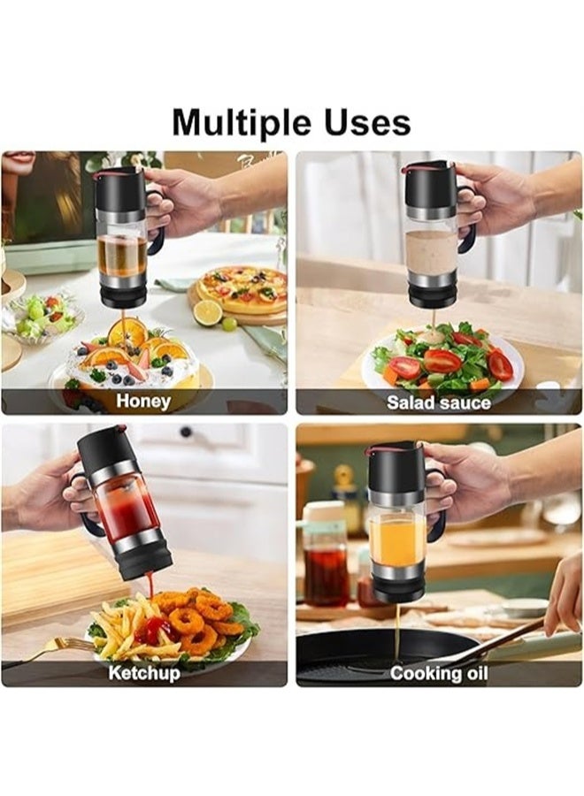 هومستر 9 أوقية موزع العسل مع مقبض ، لا شراب زجاجي قطرة حاوية لبار القهوة ، وعاء العسل والجرة ، أسود - Image 5