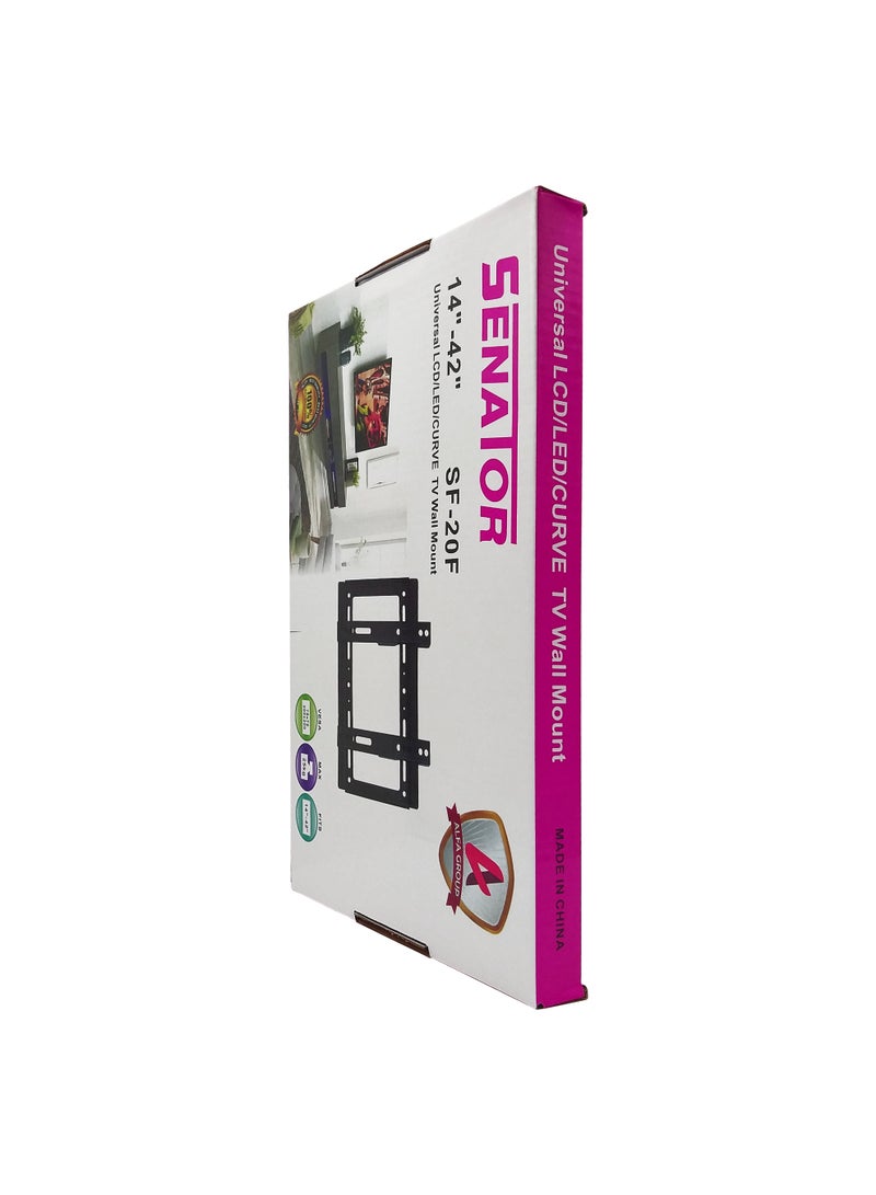 سيناتور Metal Fixed TV Wall Mount SF-20F, 14-42 Inch - Black - Image 4