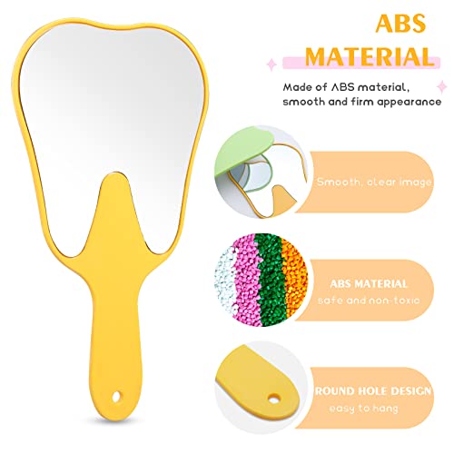 ANNWAH Cute Tooth Shaped Mirror - Handheld Makeup Mirror with Handle for Women & Kids - Lightweight & Smooth - Image 3