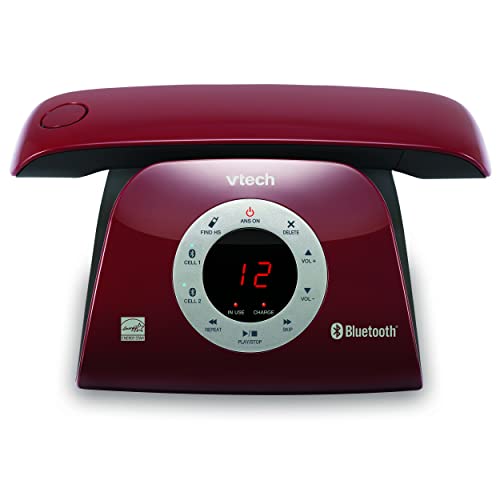VTECH VS12216 RetroDesign Cordless Phone Bluetooth Connect to Cell Call Blocker Answering System FullDuplex Speakerphone - Image 1