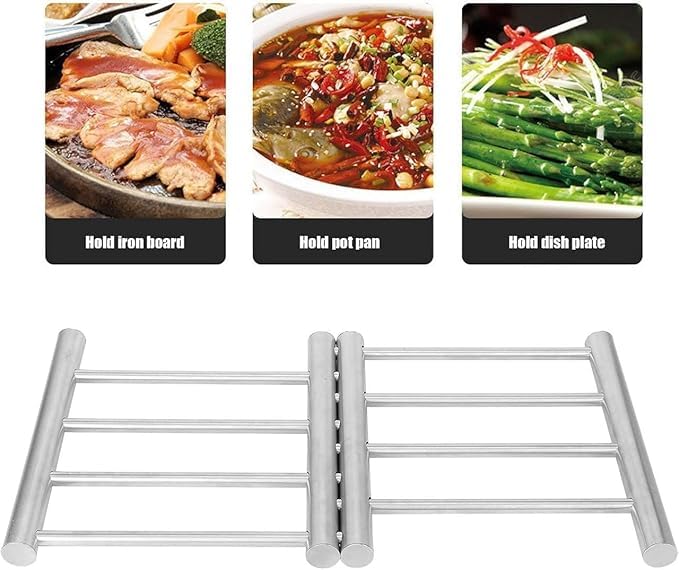 SNEPCOM Steel Table Mat - Extendable Cooking Pot Coaster - Pot Holder to Protect Counter Table Top Serving of Instant Pot Slow Cooker - Instant Pot and Crock Pot Liners 1 pcs - Image 4