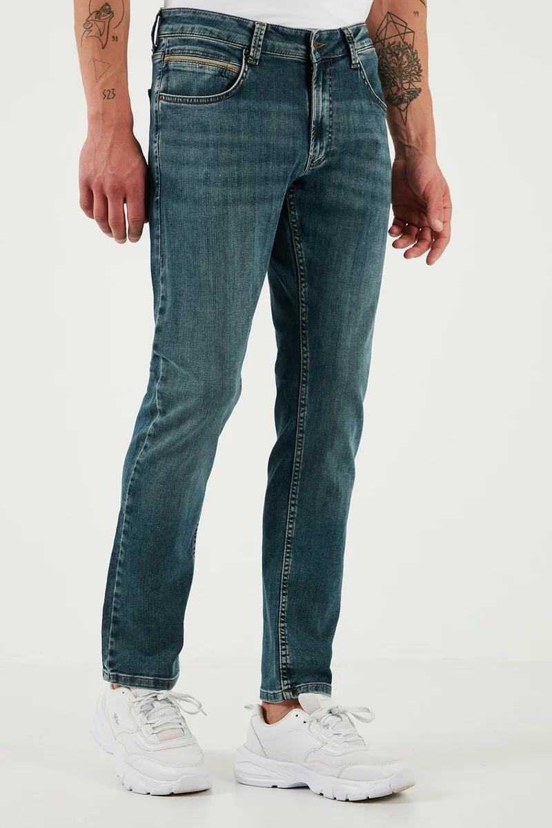بوراتي Cotton Regular Fit Normal Waist Straight Leg Jeans Men's Jeans 2211S76PARMA