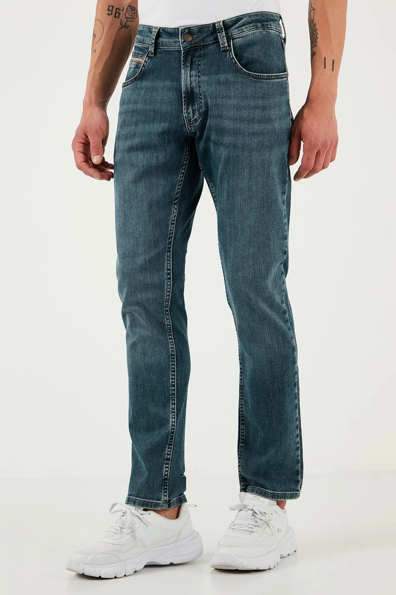 بوراتي Cotton Regular Fit Normal Waist Straight Leg Jeans Men's Jeans 2211S76PARMA